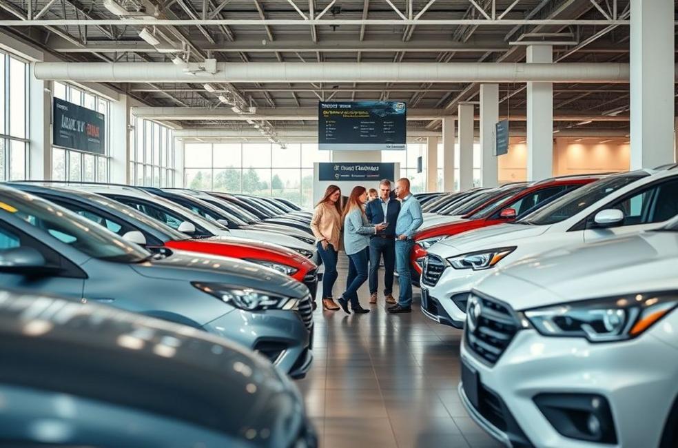 Concessionária de carros populares, representando as oportunidades de compra.